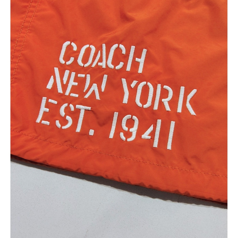 COACH New York Windbreaker Coat Jacket Orange Detach Sleeves  Small Hoodie - Picture 7 of 16